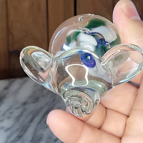 Glass Elephant Figurine with Blue and Green Accents - Picture 13 of 13